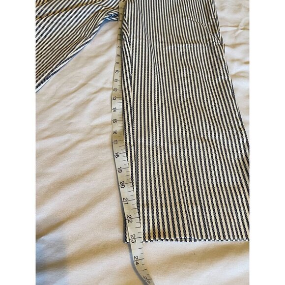 Chico's So Slimming Women Pants 3 US XL/16 Straight Crop Stripe Blue White  NEW - Picture 9 of 11